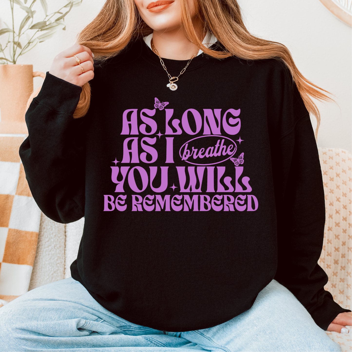 For as Long as I Breathe You Will be Remembered METILLAC VIOLET INK Screen Print