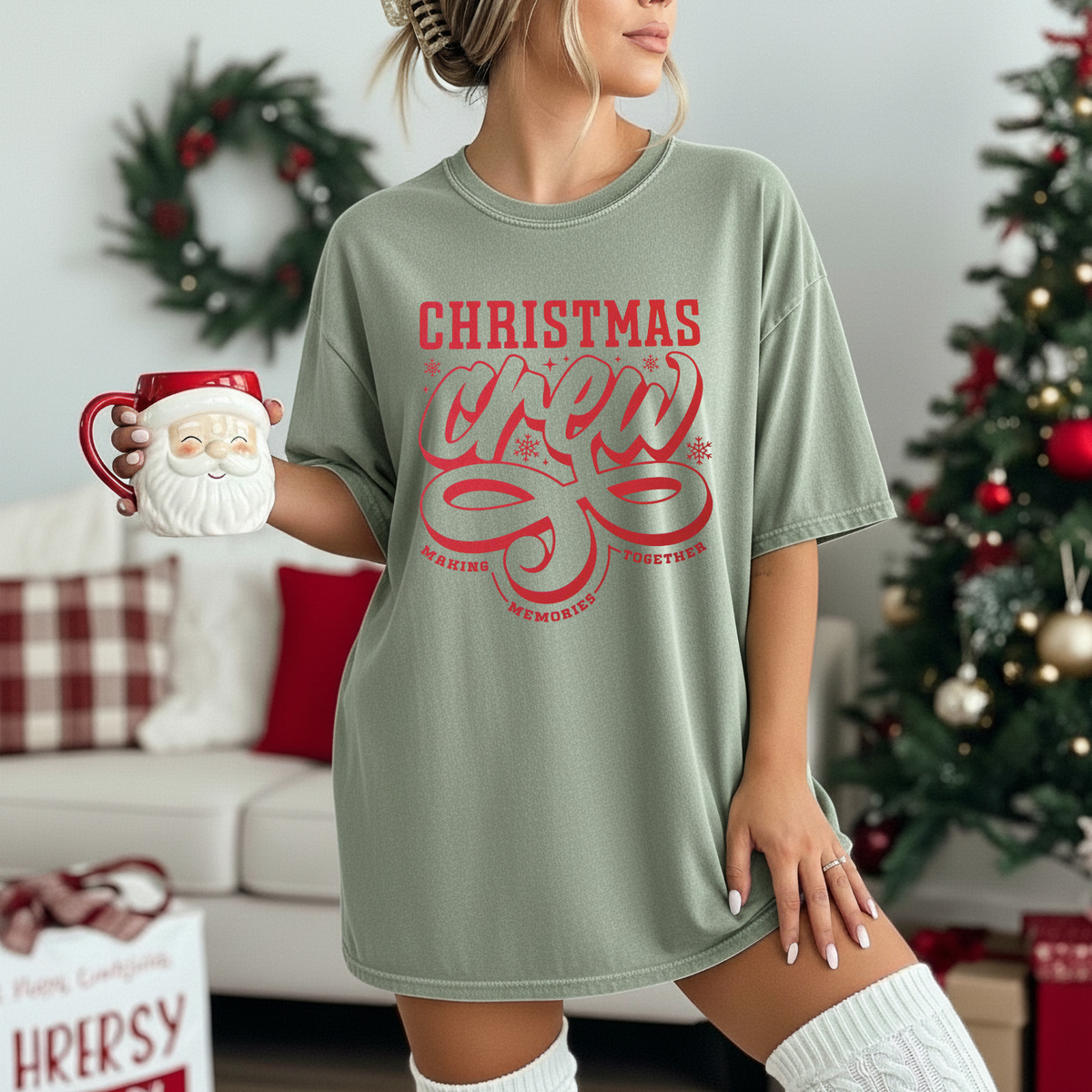 Christmas Crew RED INK Screen Print