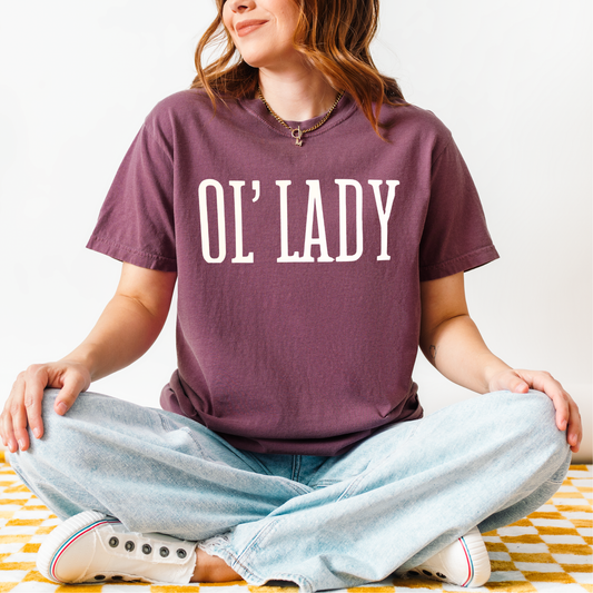 Ol' Lady WHITE INK Screen Print