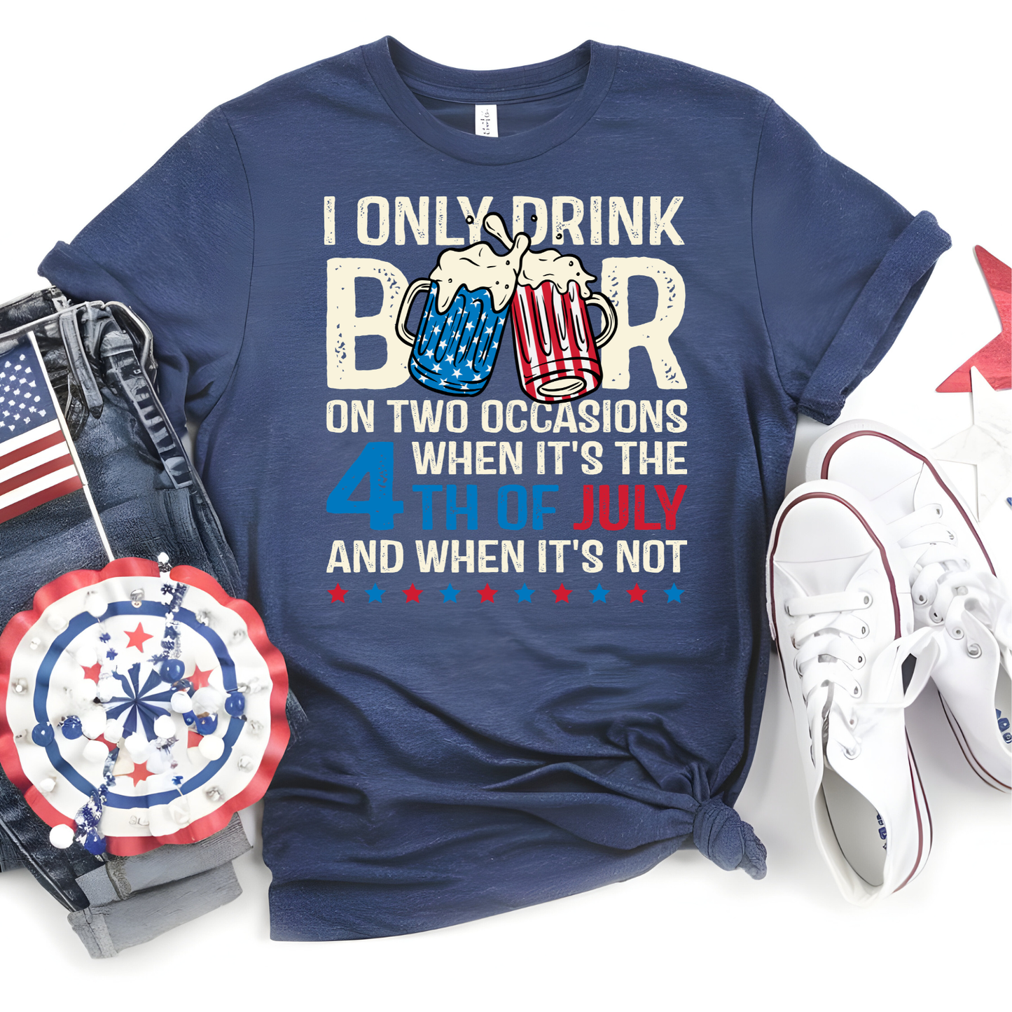 Drink Beer 4th of July DTF Transfer