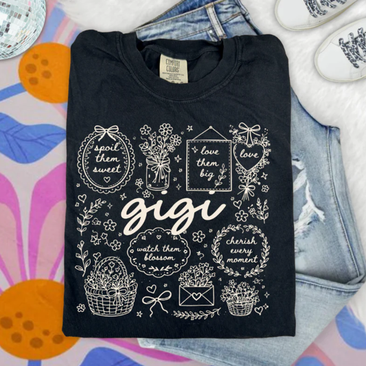 Gigi Doodle OATMEAL INK Screen Print