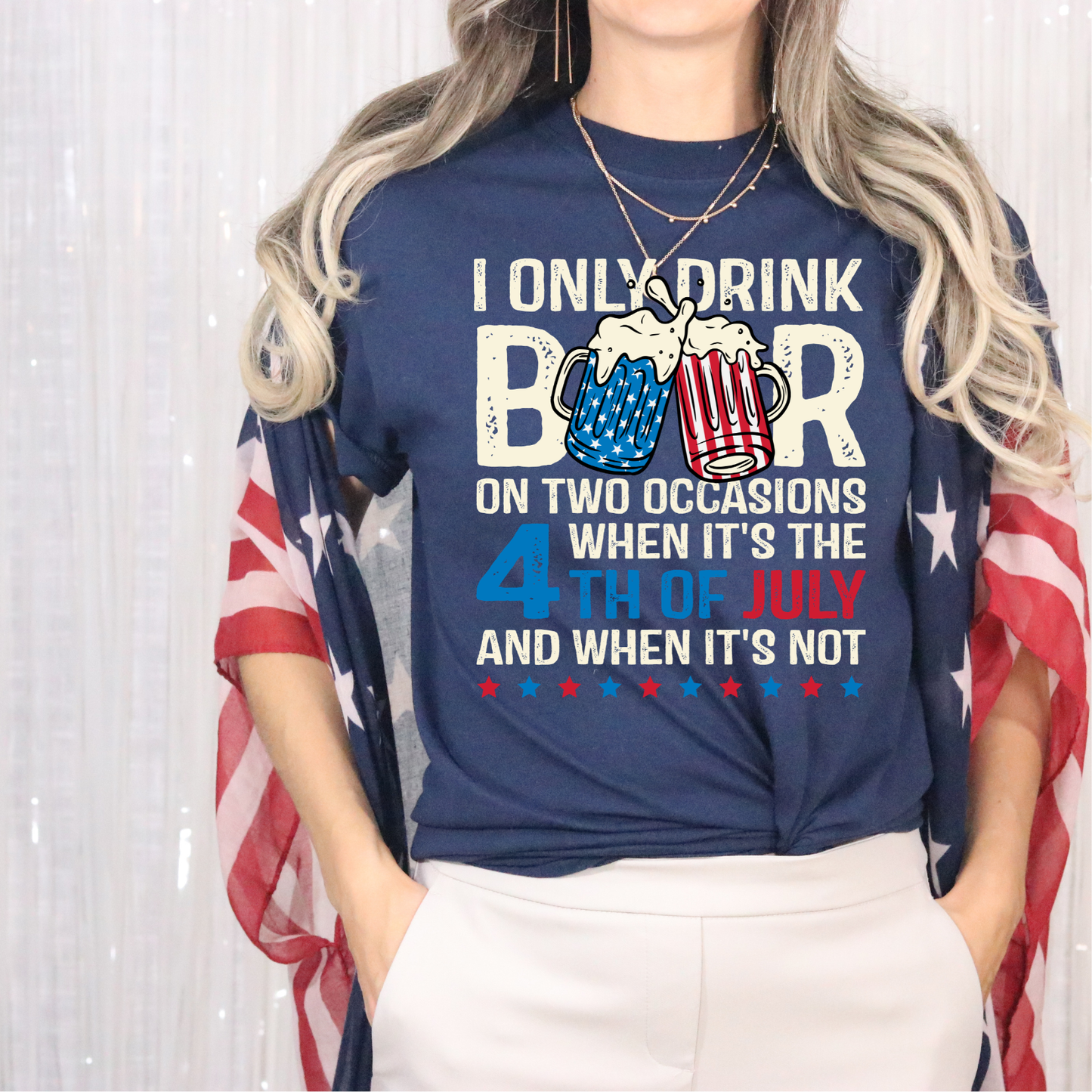 Drink Beer 4th of July DTF Transfer