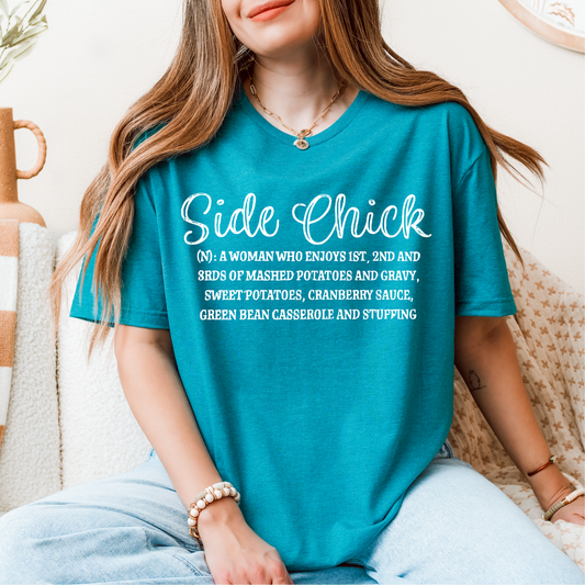 Side Chick Thanksgiving WHITE INK Screen Print