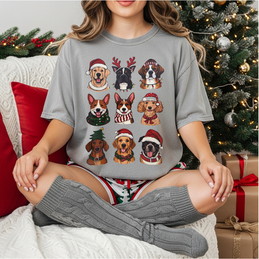 Christmas Dogs Clear Film Screen Print