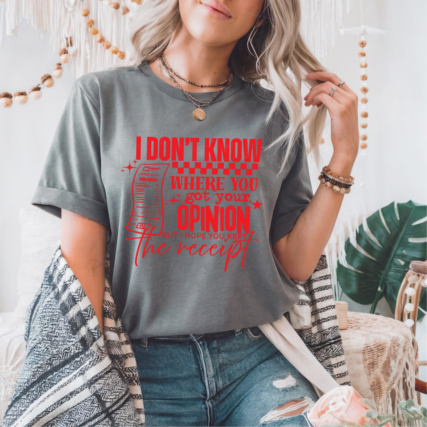 I Don't Know Where you got your Opinion RED INK Screen Print