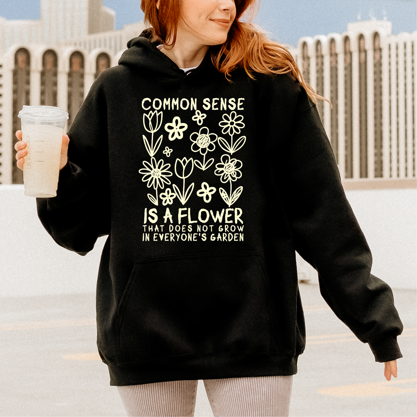Common Sense is a Flower CREAM YELLOW INK Screen Print