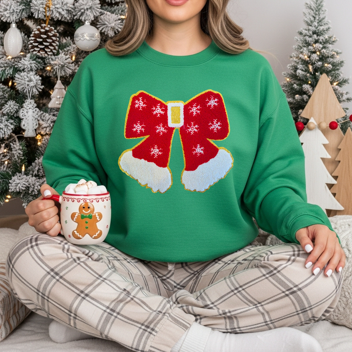 Santa Bow Chenille Patch