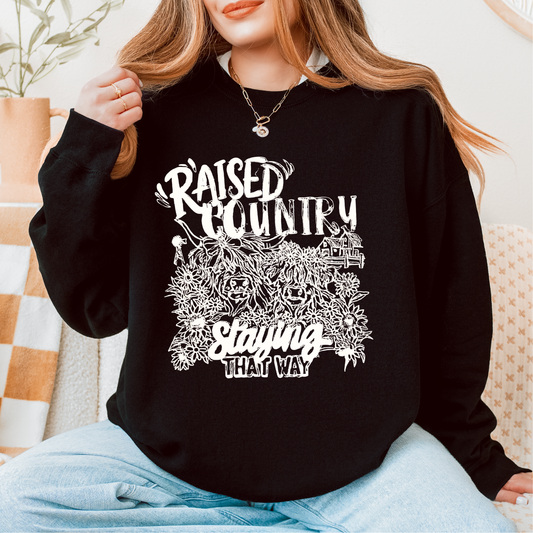 Raised Country WHITE INK Screen Print