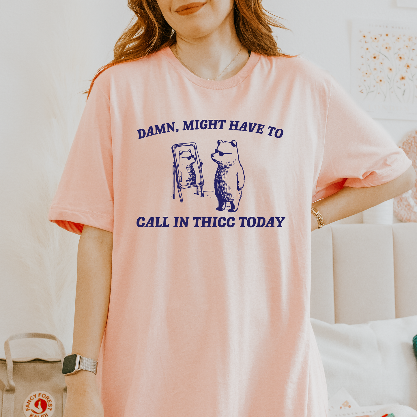 Damn Might Have to Call in Thicc Today NAVY INK Screen Print