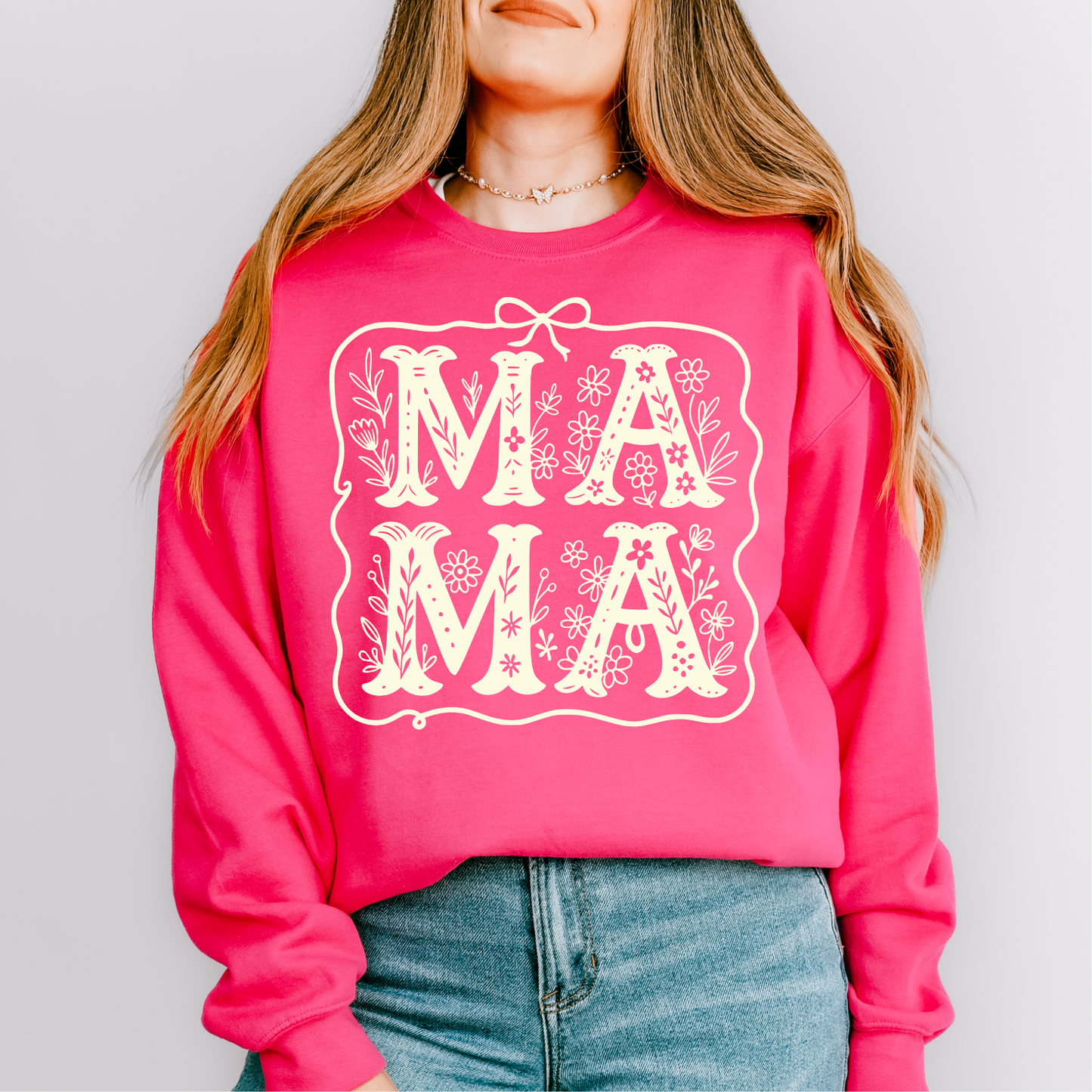 Floral Mama CREAM YELLOW INK Screen Print