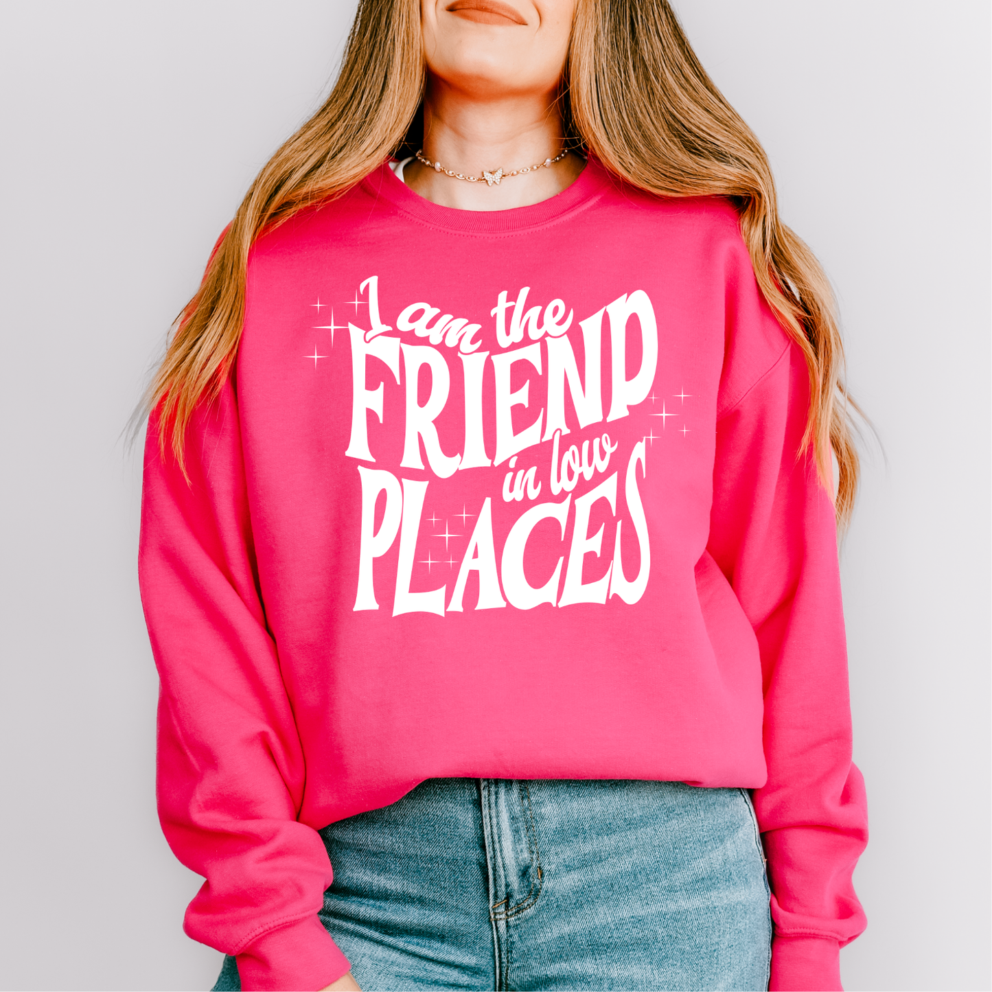 I am the Friend in Low Places WHITE INK Screen Print