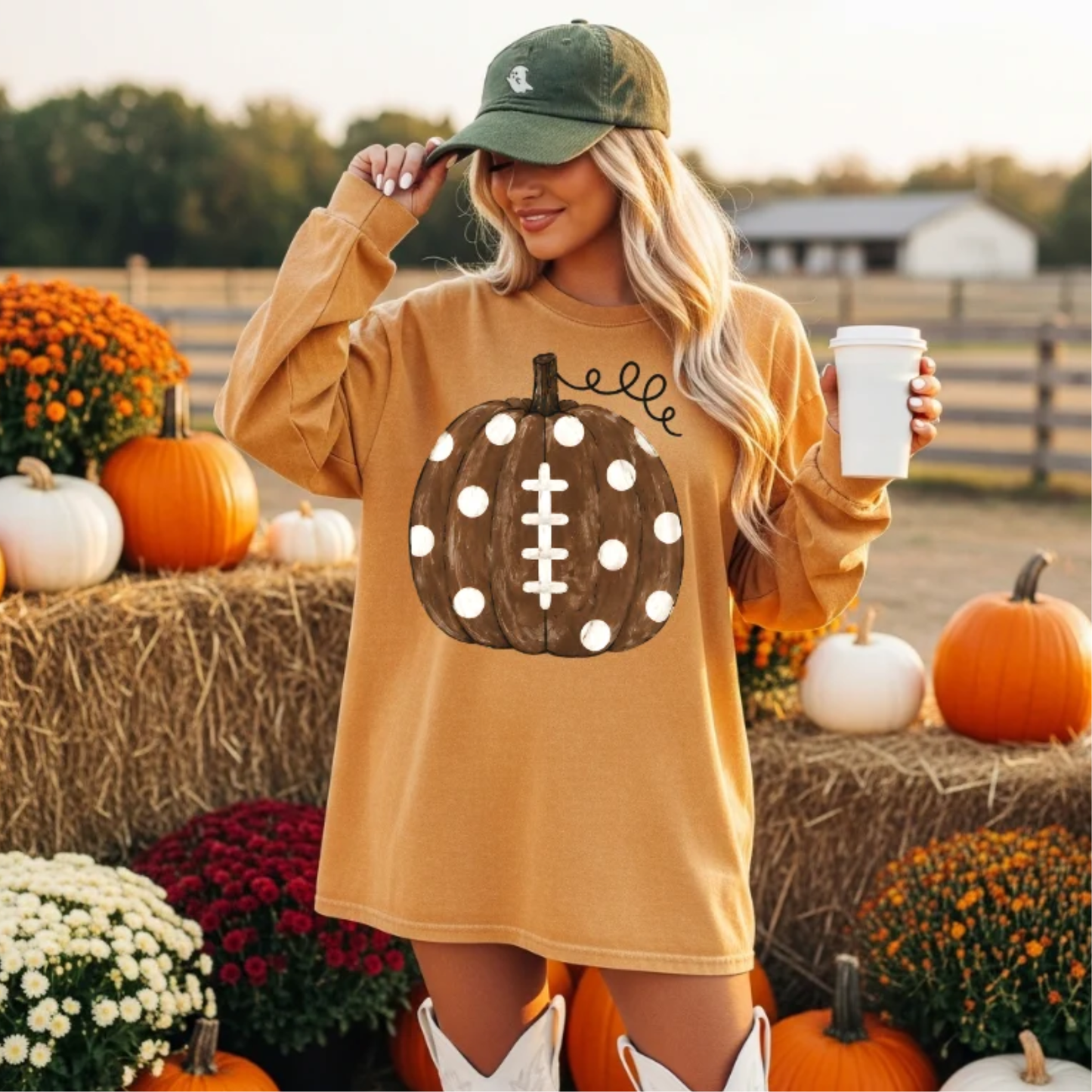 Football Pumpkin DTF Transfer