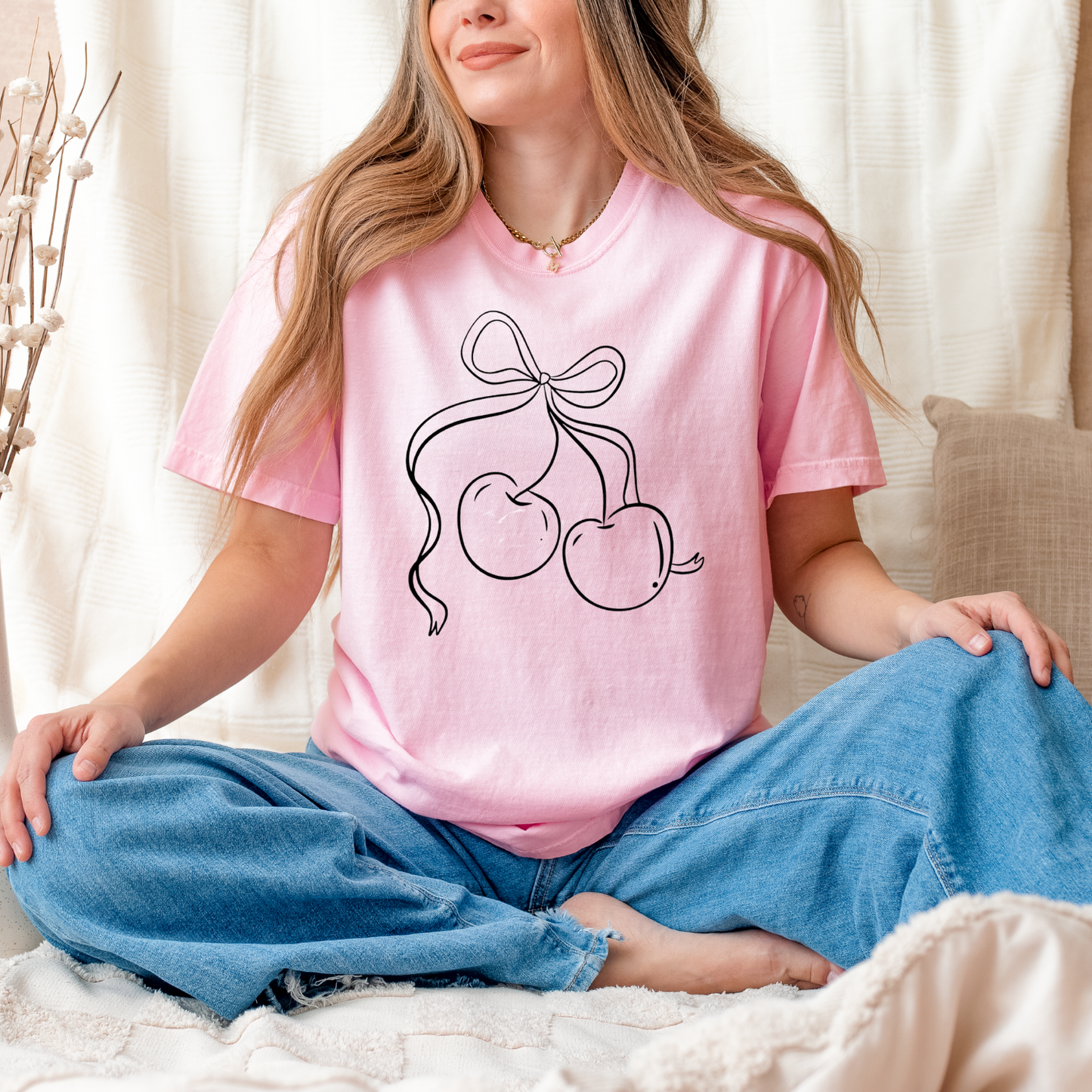 Cherry Bow Doodle Screen Print