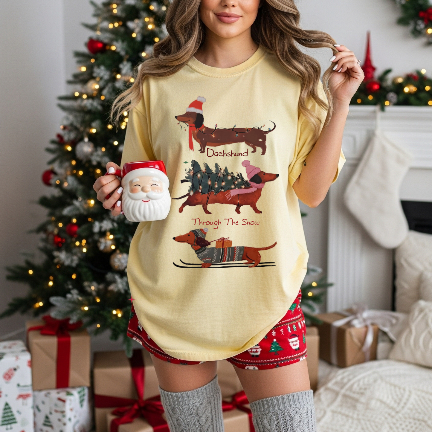Dachshund Through the Snow DTF Transfer