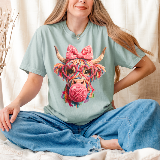 Colorful Yarn Cow DTF Transfer