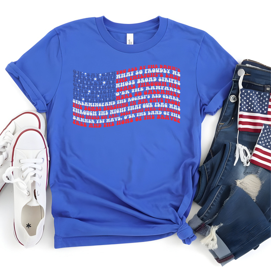 National Anthem Flag DTF Transfer