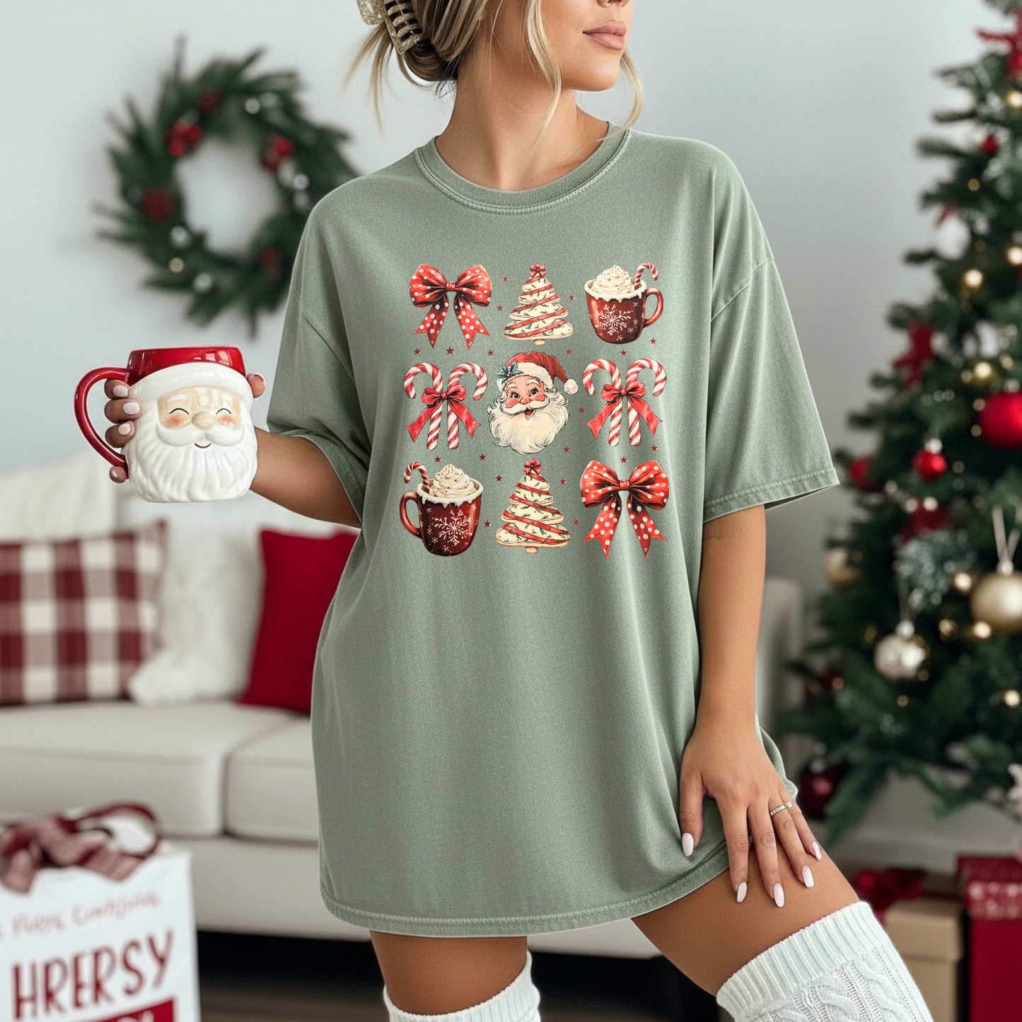 Candy Cane Bows DTF Transfer