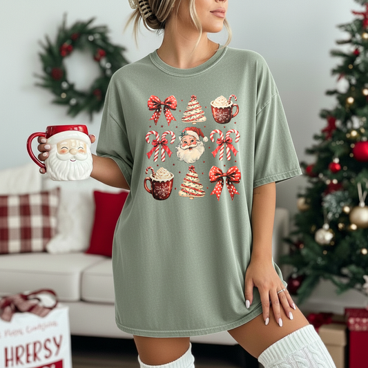 Candy Cane Bows DTF Transfer