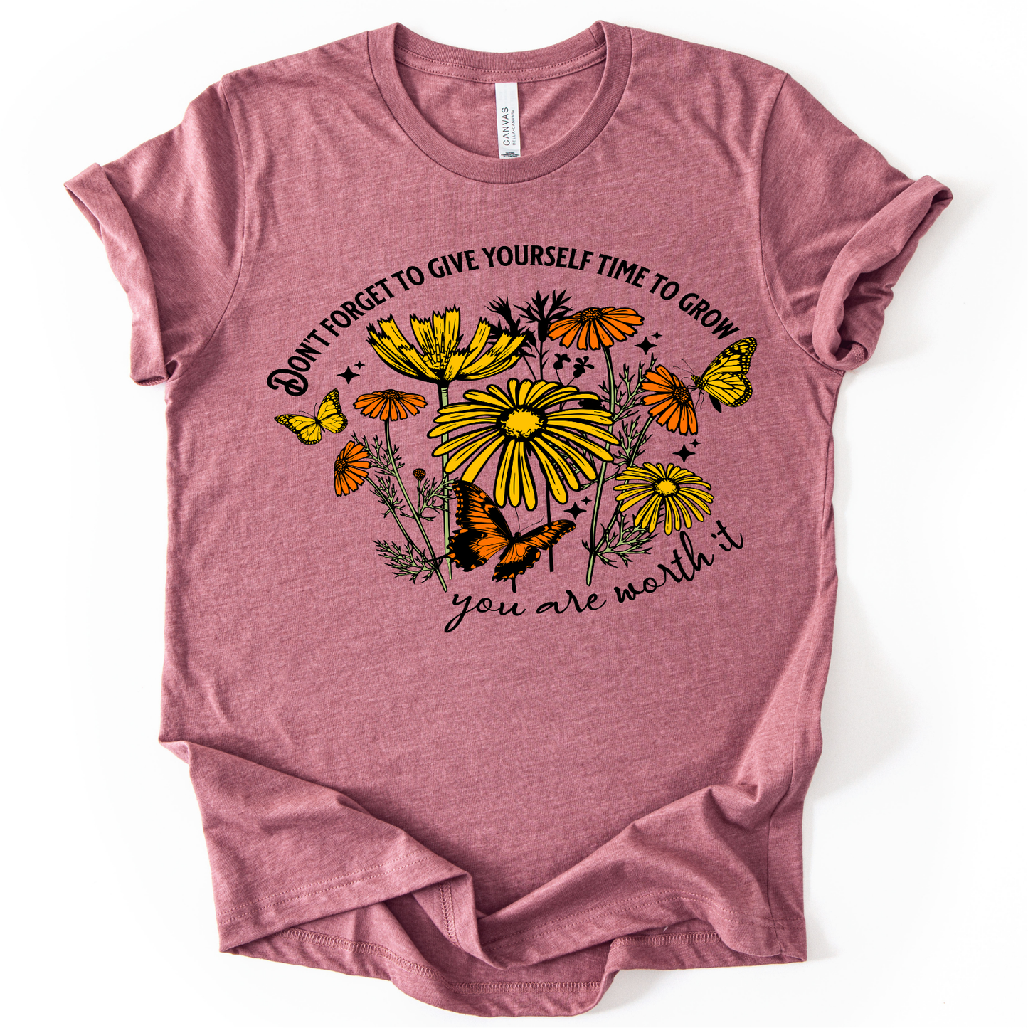 Don't Forget to Give Yourself Time to Grow Clear Film Screen Print