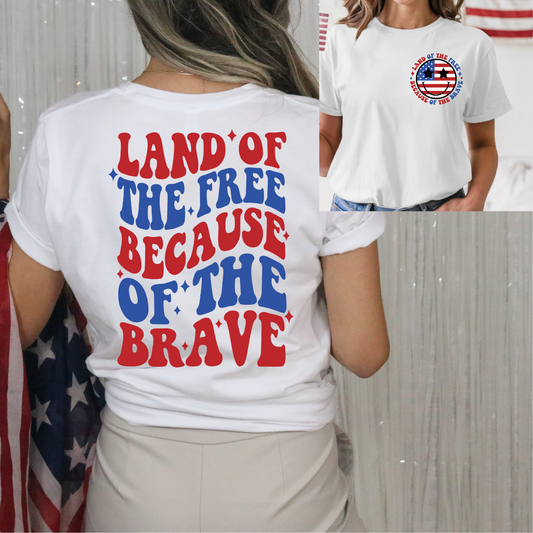 Land of the Free DTF Transfer with Pocket Smiley Print