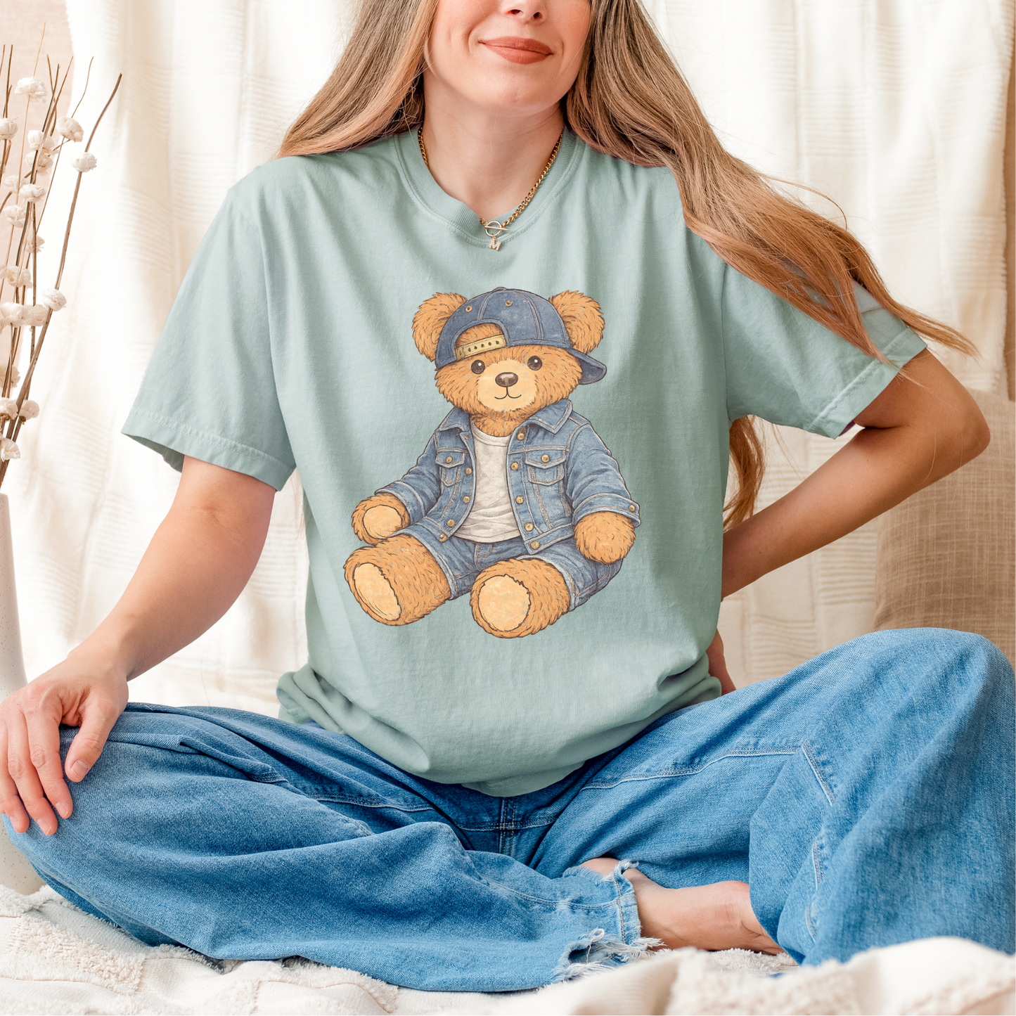 Vintage Boy Bear Clear Film Screen Print