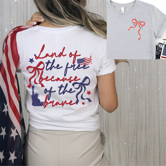 Land of the Free Bows DTF Transfer with Pocket Bow Print