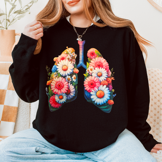 Floral Lungs DTF Transfer