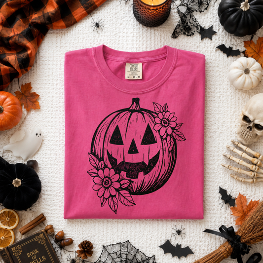 Floral Pumpkin Screen Print