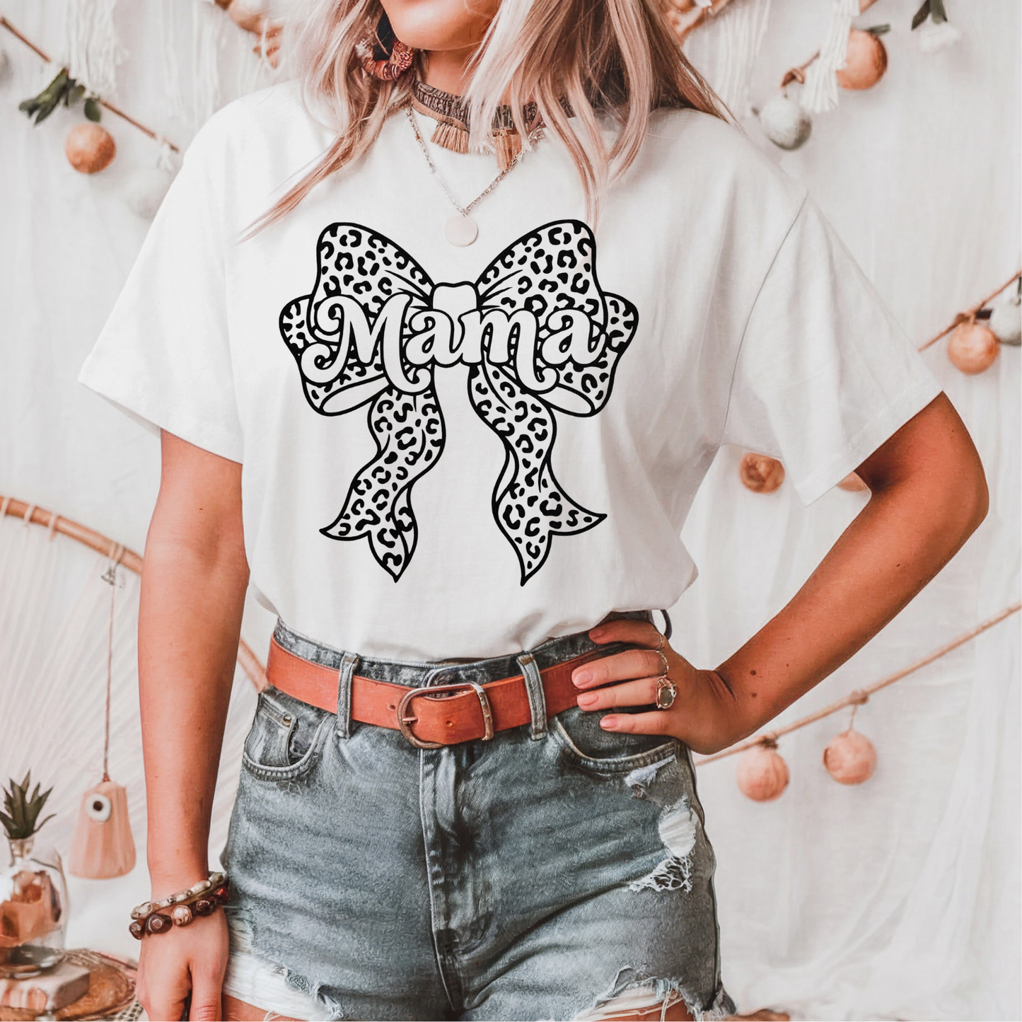 Mama Leopard Bow Screen Print