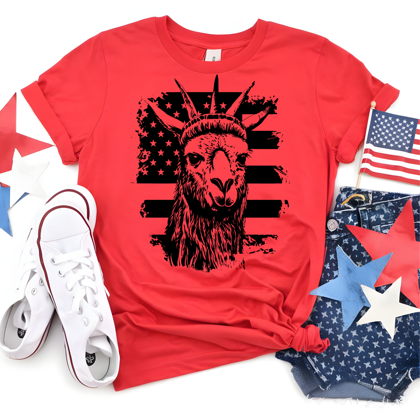 Patriotic Llama DTF Transfer