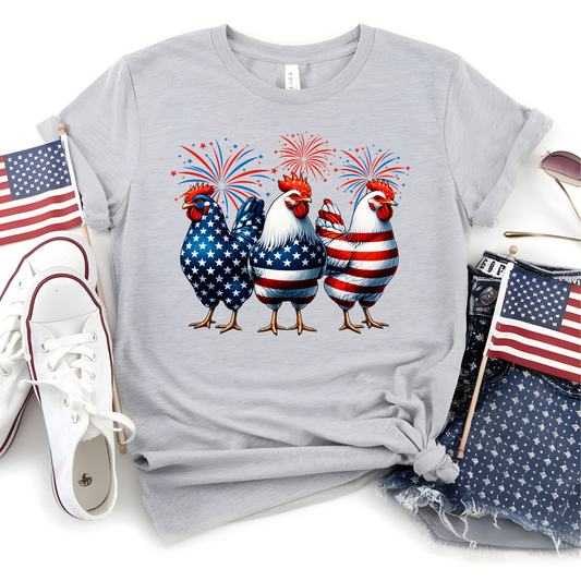 Patriotic Chickens DTF Transfer