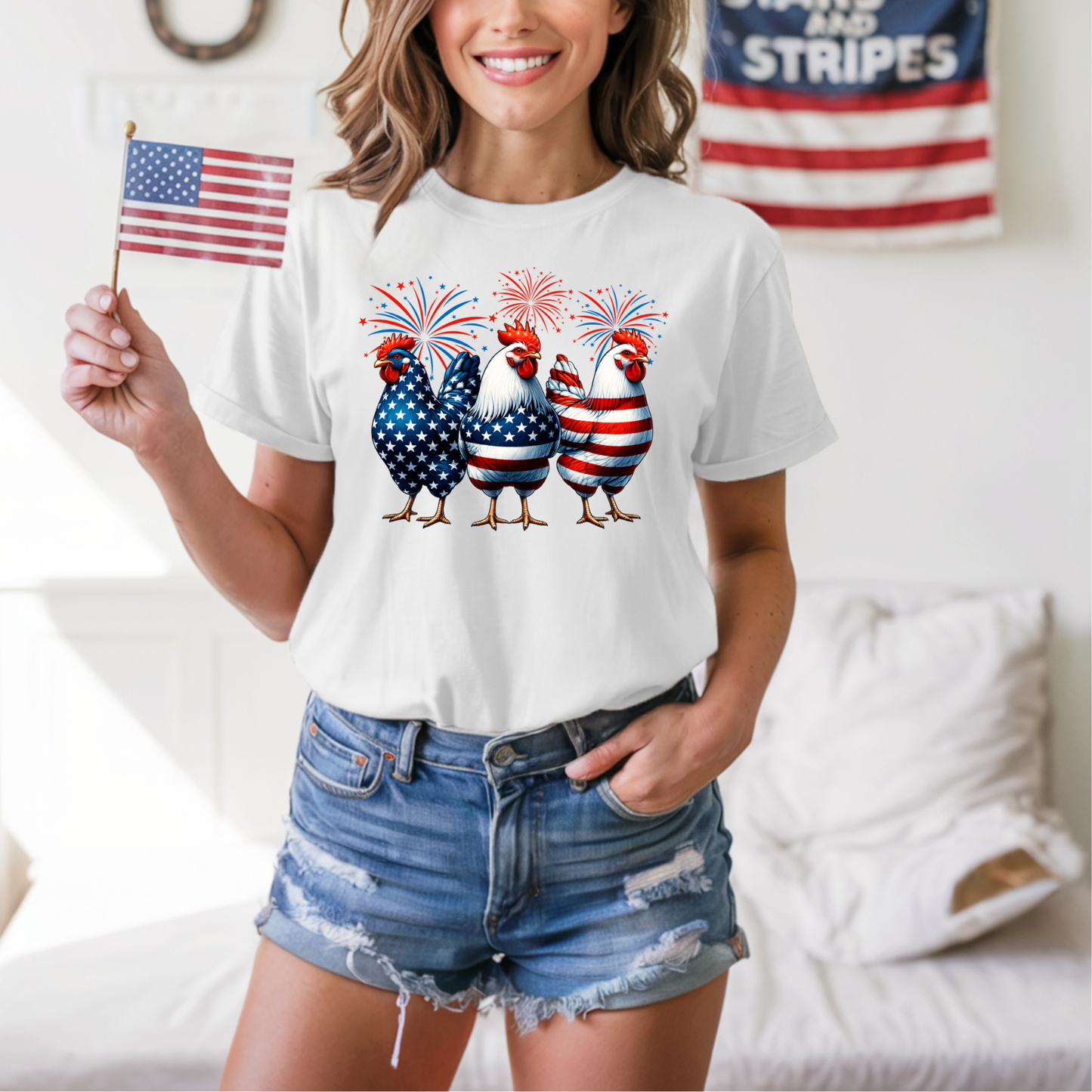Patriotic Chickens DTF Transfer