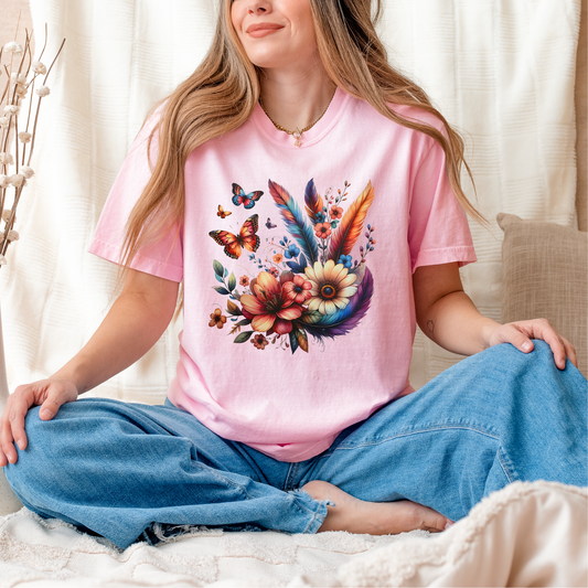Butterflies & Flowers DTF Transfer