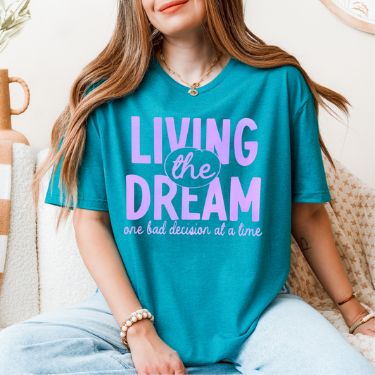 Living the Dream PURPLE INK Screen Print