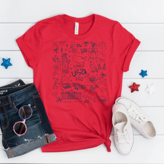 USA Doodle Screen Print