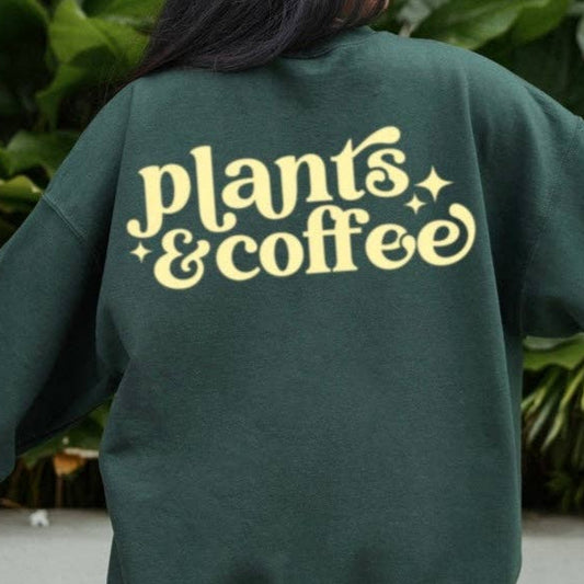 Plants & Coffee LIGHT YELLOW INK Screen Print