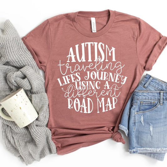 Autism Road Map Graphic Tee