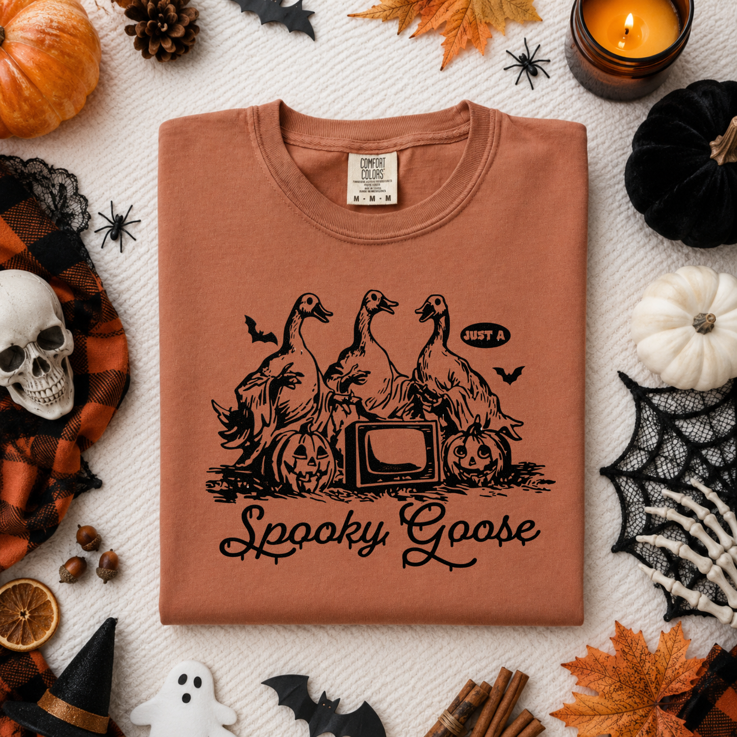 Just a Spooky Goose Screen Print