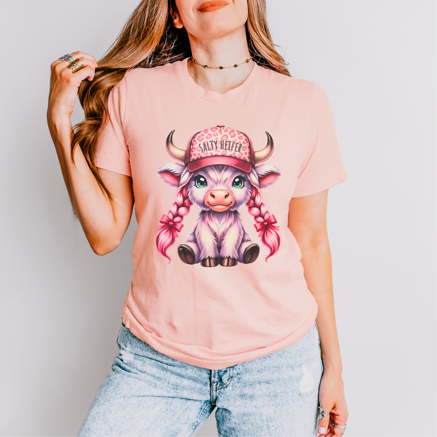 Salty Heifer Pink Cow DTF Transfer
