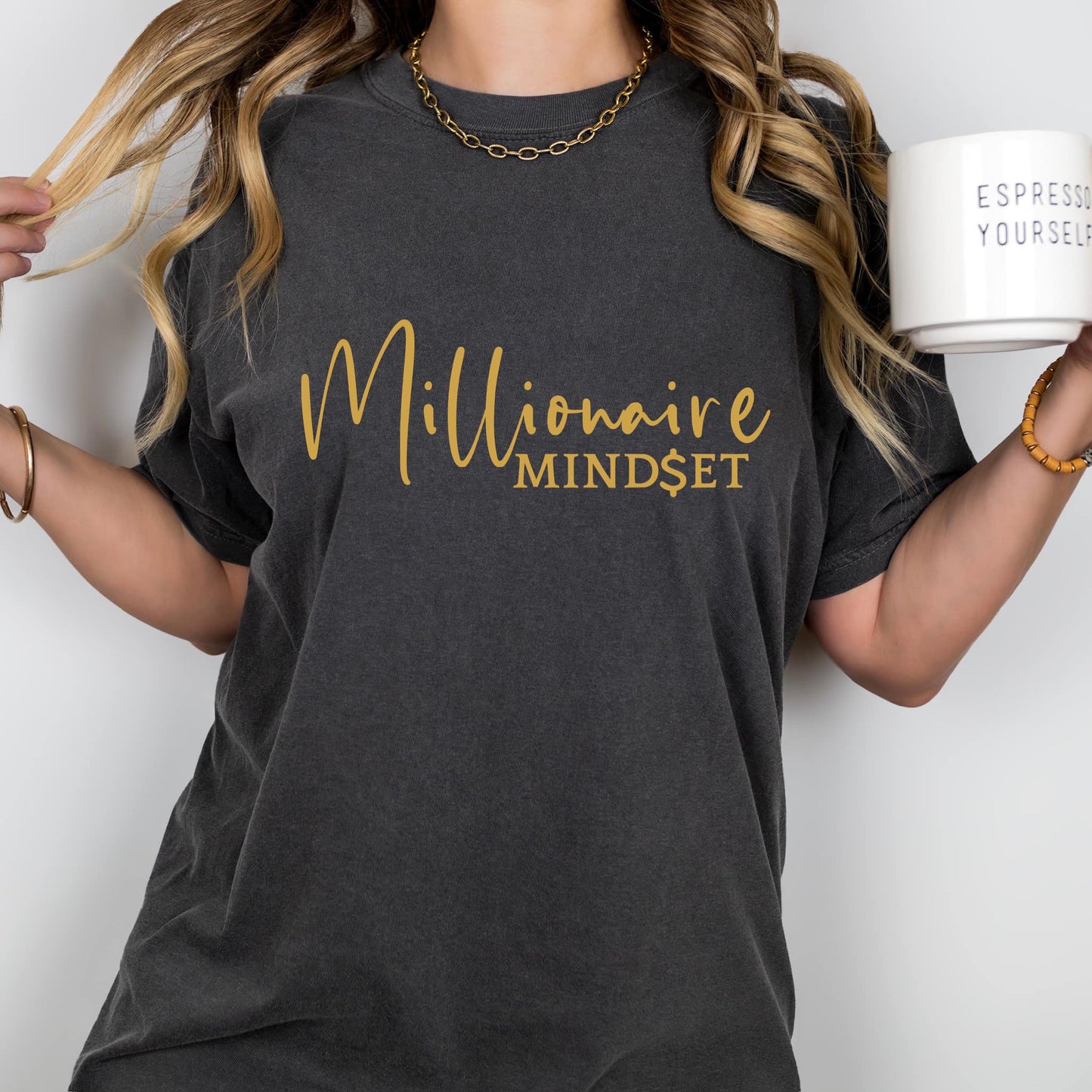 Millionaire Mindset GOLD Metallic Ink Screen Print