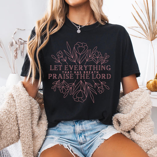 Let Everything That Has Breath Praise the Lord MAUVE INK Screen Print