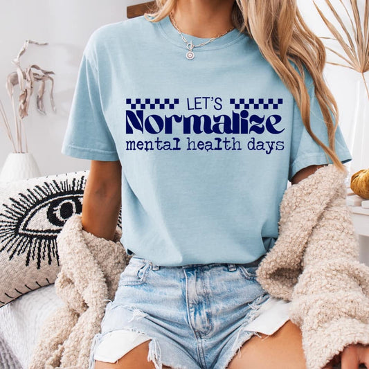 Let's Normalize Mental Health Days NAVY INK Screen Print