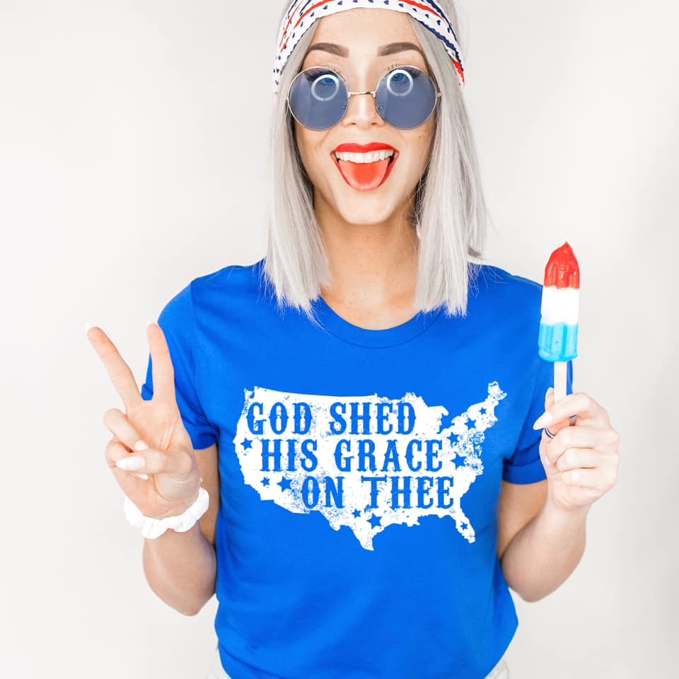 God Shed His Grace on Thee WHITE INK Screen Print