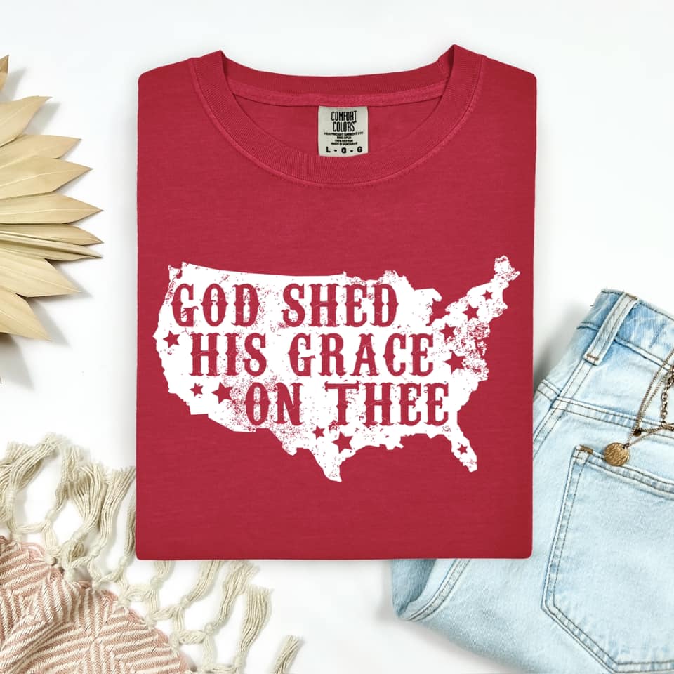 God Shed His Grace on Thee WHITE INK Screen Print