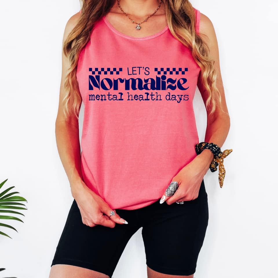 Let's Normalize Mental Health Days NAVY INK Screen Print