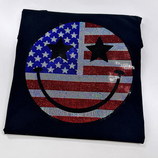 Patriotic Smiley Spangles Transfer