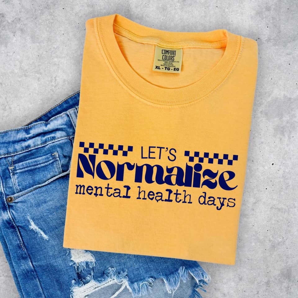 Let's Normalize Mental Health Days NAVY INK Screen Print