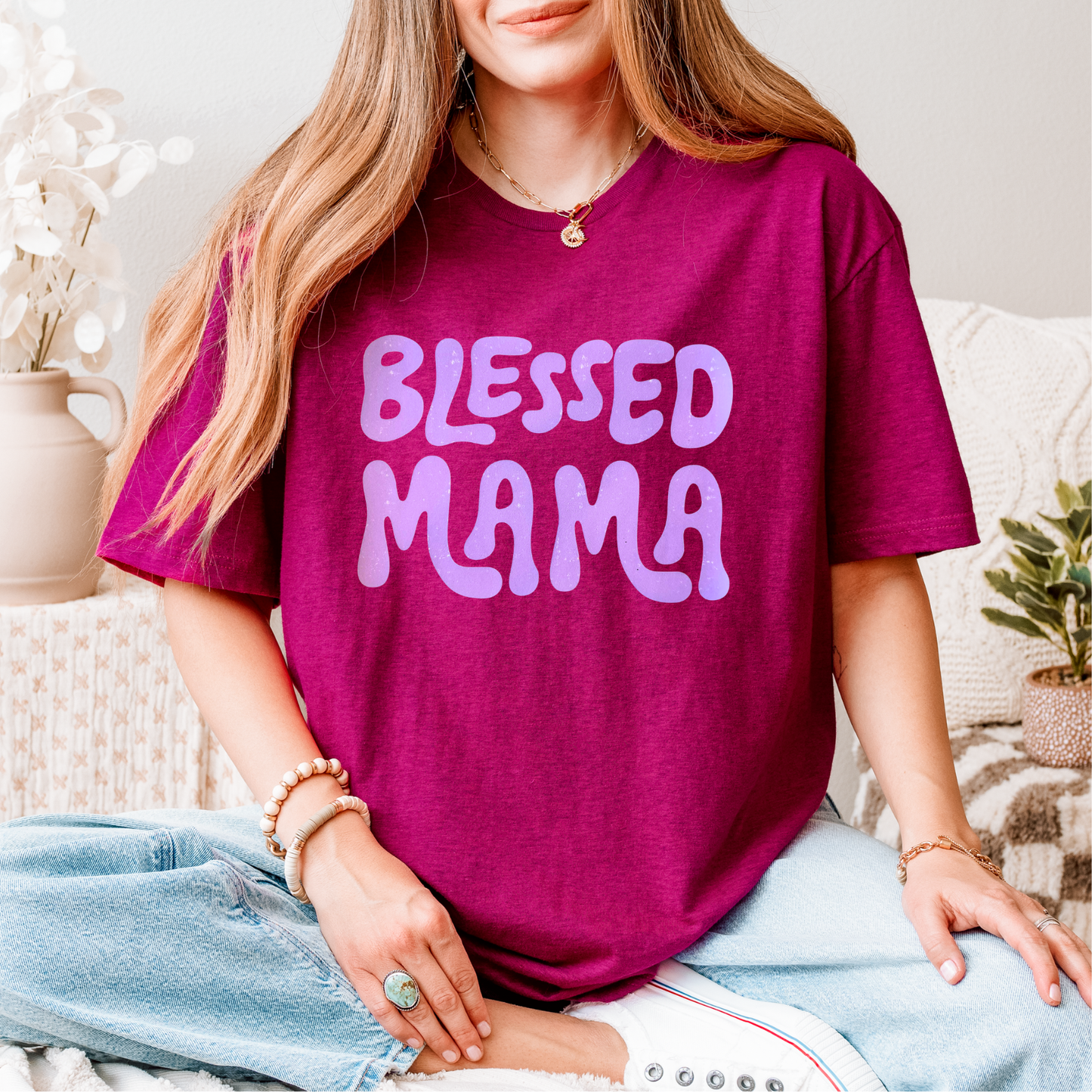 Blessed Mama PURPLE INK Screen Print