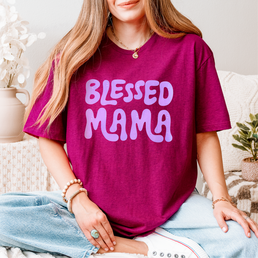 Blessed Mama PURPLE INK Screen Print