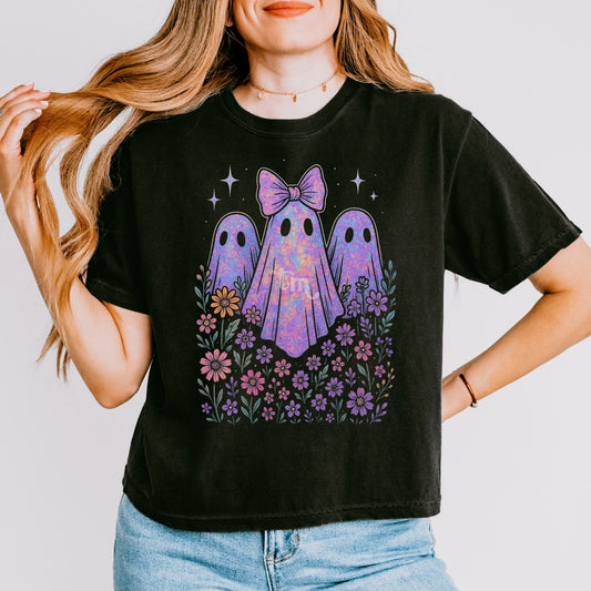 Colorful Floral Ghosts Graphic Tee